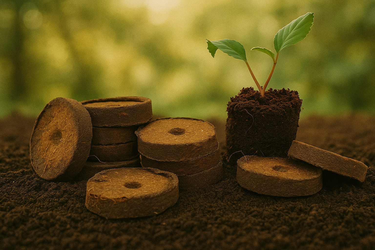Coir Seed starter image with a seedling